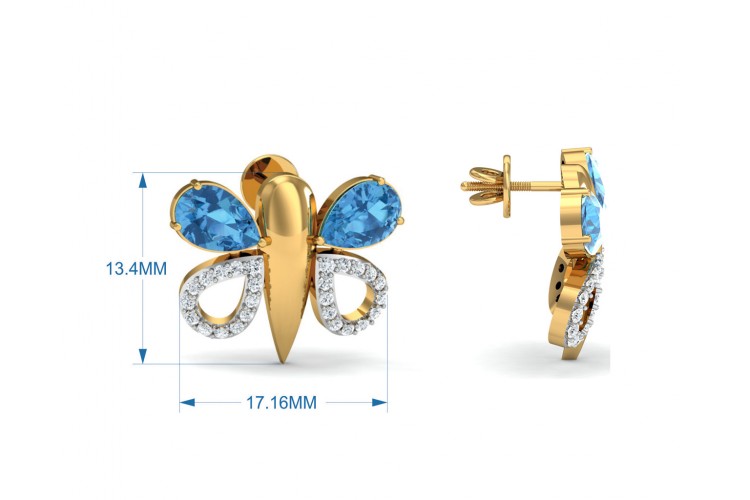 Asmara Blue Topaz & Diamond Earrings